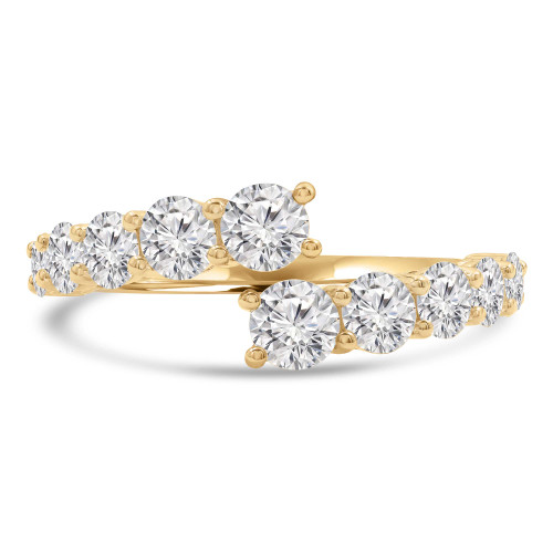 1 3/4 CTW Round Lab Created Diamond  Open Bypass Cocktail Ring in 14K Yellow Gold (MD250257)