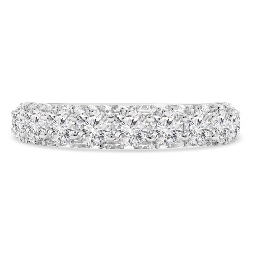 2 1/4 CTW Round Diamond Shared Prong Semi-Eternity Anniversary Wedding Band Ring in 18K White Gold with Accented Profile (MD250268)