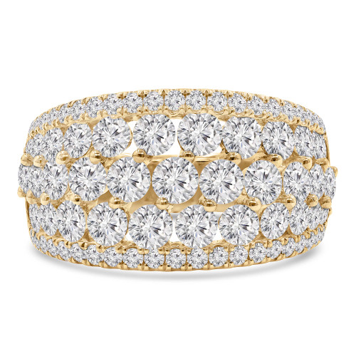 2 3/4 CTW Round Diamond Multi-row Cocktail Ring in 18K Yellow Gold (MD250277)