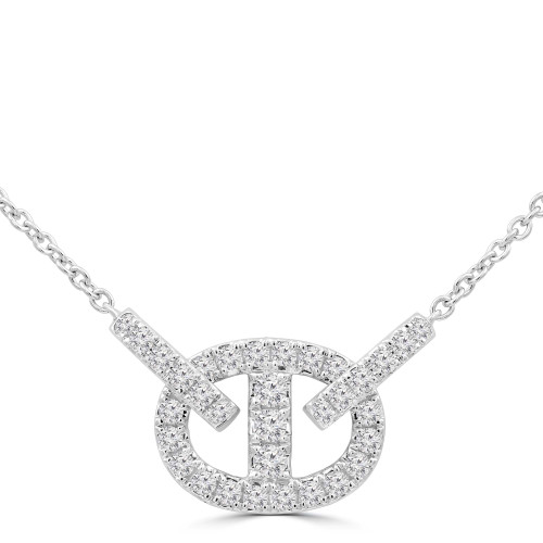 1/2 CTW Round Diamond Necklace in 18K White Gold (MD250334)