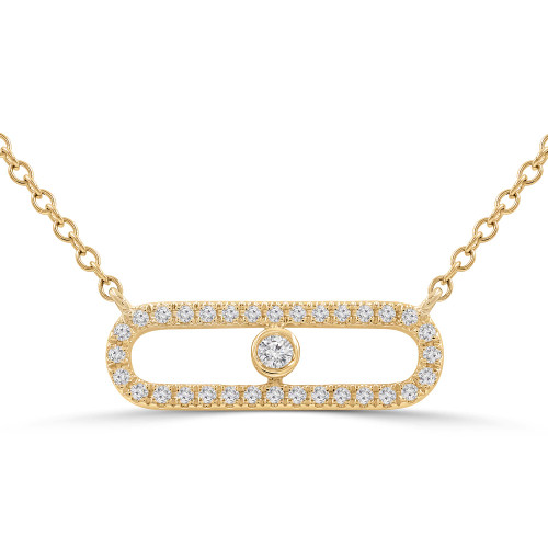 1/5 CTW Round Diamond Paperclip Necklace in 18K Yellow Gold (MD250342)