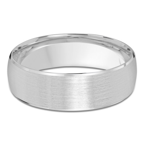 7 MM Satin Finish High Polish Modern Mens Wedding Band in White Gold (MDVB0788)