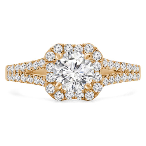 Round Lab Created Diamond Split-Shank Halo Engagement Ring in Yellow Gold (MVSLG1247-Y)