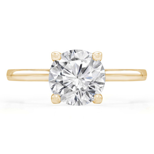 Round Lab Created Diamond Solitaire Engagement Ring in Yellow Gold (MVSLG1269-Y)