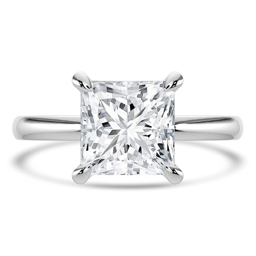 Princess Lab Created Diamond Solitaire Engagement Ring in White Gold (MVSLG1342-W)