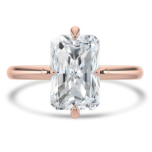 Radiant Lab Created Diamond Compass Prong Solitaire Engagement Ring in Rose Gold (MVSLG1356-R)