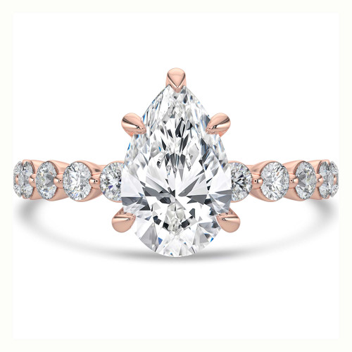 Pear Lab Created Diamond Solitaire with Accents Engagement Ring in Rose Gold (MVSLG1407-R)