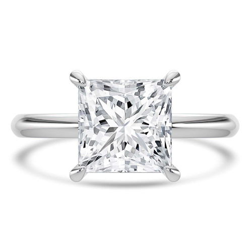 Princess Lab Created Diamond Solitaire Engagement Ring in White Gold (MVSLG1441-W)