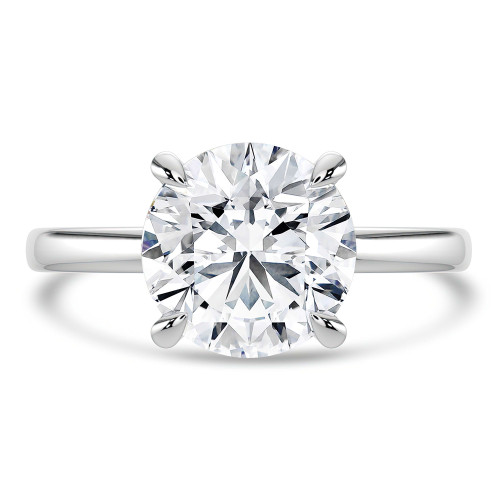 2.06 CTW Round Lab Created Diamond Hidden Halo Solitaire with Accents Engagement Ring With an IGI Certified 2 CT VS1 D Center in 14K White Gold (MVSHE1361-W)