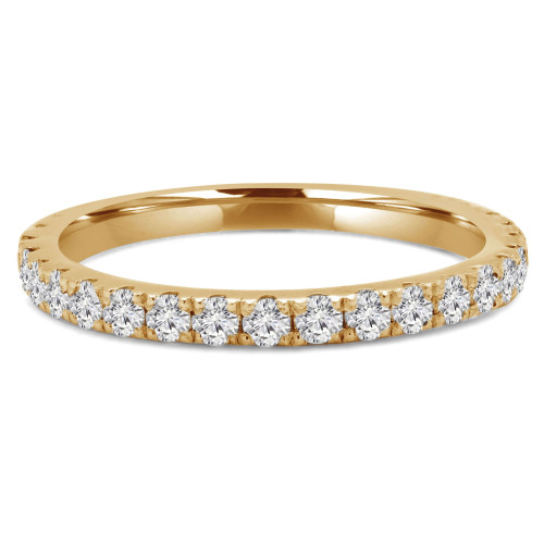Round Lab Created Diamond Semi-Eternity Wedding Band Ring in Yellow Gold (MVSXB1005-Y)