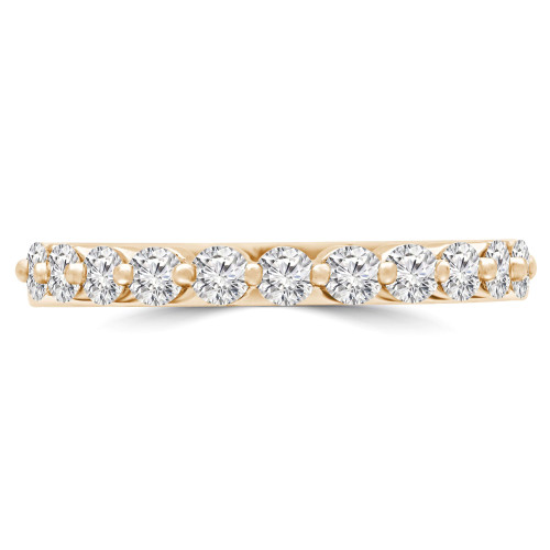 Round Diamond Semi-Eternity Wedding Band Ring in Yellow Gold (MVSXB0063-Y)
