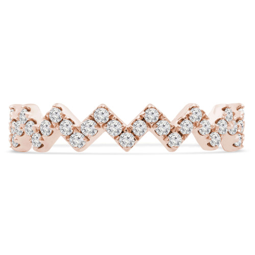 Round Diamond Zigzag Eternity Wedding Band Ring in Rose Gold (MVSXB0065-R)