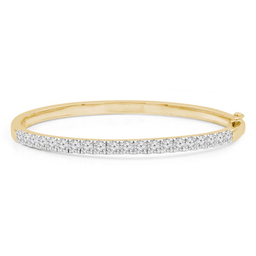 2 4/5 CTW Round Diamond Bangle Bracelet in 14K Yellow Gold (MDR210120)