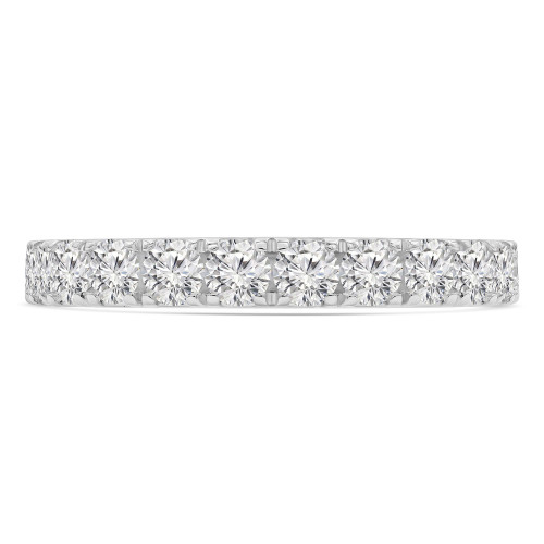 1 1/5 CTW Round Lab Created Diamond  3/4 Way Semi-Eternity Anniversary Wedding Band Ring in 14K White Gold (MD250414)