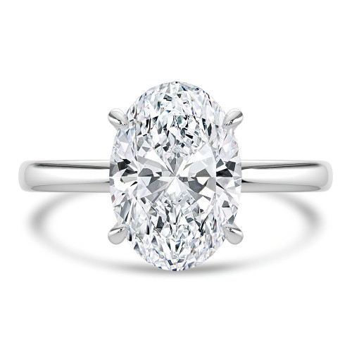 2 CTW Oval Lab Created Diamond Solitaire Engagement Ring With an IGI Certified 2 CT VS1 D Center in 14K White Gold (MVSHE1362-W)