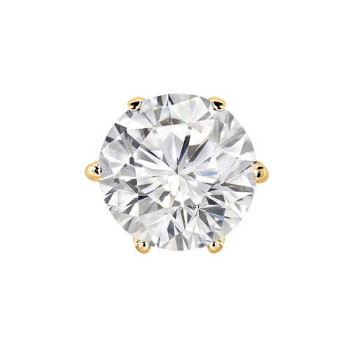 Round Lab Created Diamond 6-Prong Single Mens Stud Earring in 14K Yellow Gold with Screwback (MVSE3003-Y)