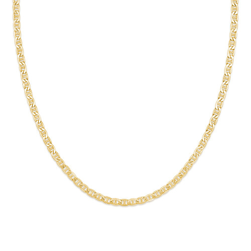 Hollow Flat Mariner Chain Necklace in Yellow Gold  (MDVSC0016)