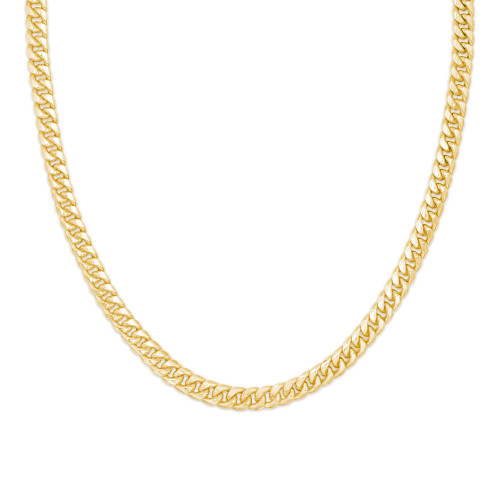 Hollow Miami Cuban Box Lock Chain Necklace in Yellow Gold  (MDVSC0031)