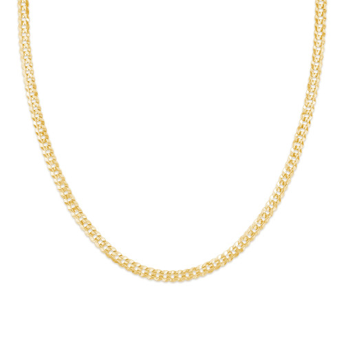 Solid ROPC-Solid Flat Curb Chain Necklace in Yellow Gold  (MDVSC0049)