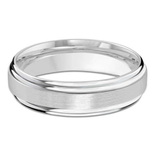 6 MM Modern Mens Wedding Band in White Gold (MDVB0718)