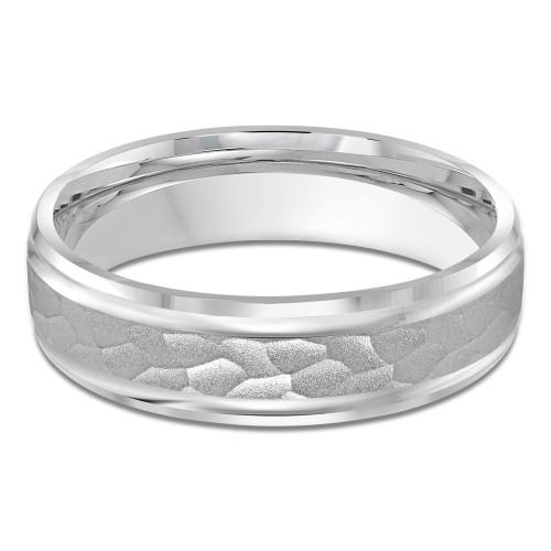6 MM High Polish Modern Mens Wedding Band in White Gold (MDVB0723)