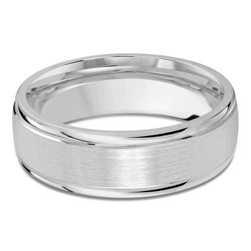 7 MM Modern Mens Wedding Band in White Gold (MDVB0731)