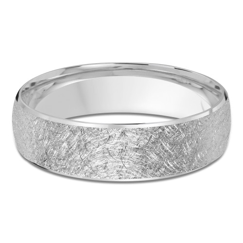 6 MM High Polish Modern Mens Wedding Band in White Gold (MDVB0787)