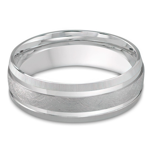 7 MM Modern Mens Wedding Band in White Gold (MDVB0828)