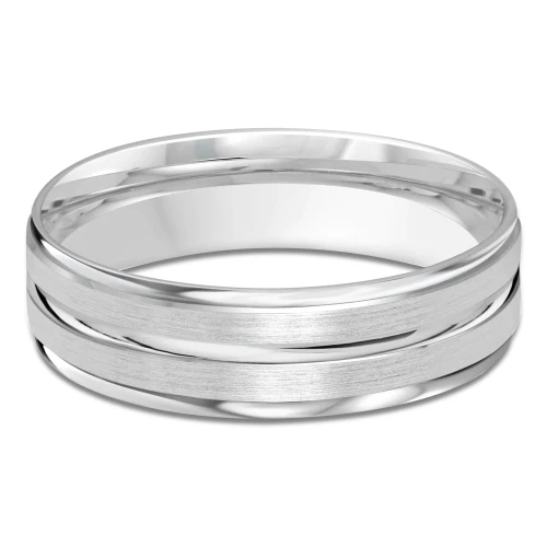 7 MM Modern Mens Wedding Band in White Gold (MDVB0835)