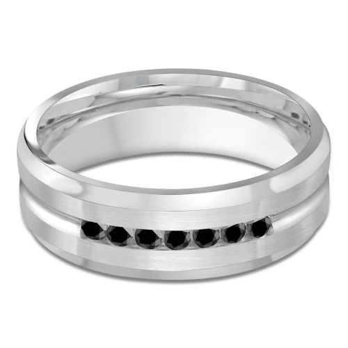 7 MM Diamond Mens Wedding Band in White Gold (MDVB0959)