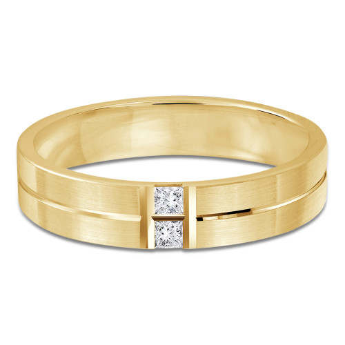 5 MM Diamond Mens Wedding Band in Yellow Gold (MDVB0974)