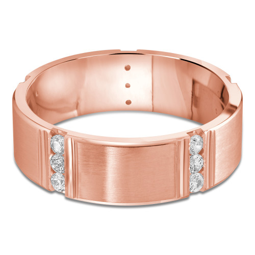 7 MM Diamond Mens Wedding Band in Rose Gold (MDVB0975)