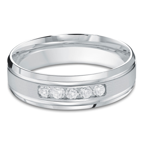 6 MM Diamond Mens Wedding Band in White Gold (MDVB1043)