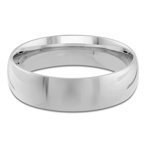 6 MM Comfort Fit Classic Womens Wedding Band in White Gold (MDVBC0001-6MM-W)