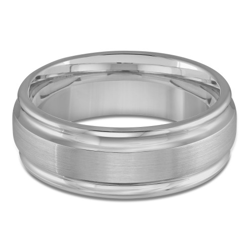 8 MM Alternative Mens Wedding Band in White Tungsten (MDVBA0039)