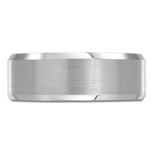 8 MM Alternative Mens Wedding Band in White Tungsten (MDVBA0042)