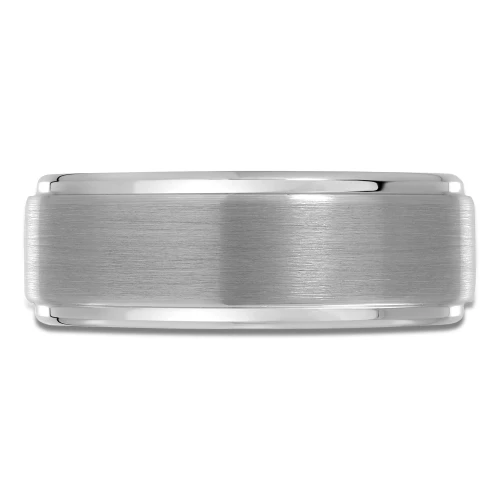 8 MM Alternative Mens Wedding Band in White Tungsten (MDVBA0043)
