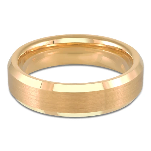 6 MM Alternative Mens Wedding Band in Yellow Tungsten 14K Gold Plated (MDVBA0051)