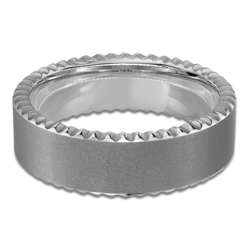 7 MM Alternative Mens Wedding Band in White Tungsten (MDVBA0053)