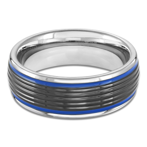 8 MM Alternative Mens Wedding Band in White Tungsten (MDVBA0058)