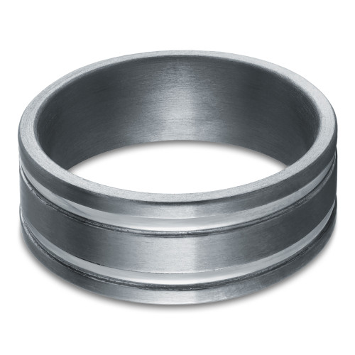 8 MM Alternative Mens Wedding Band in Grey Tantalum (MDVBA0093)