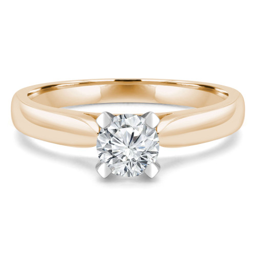 Round Lab Created Diamond Solitaire Engagement Ring in Yellow Gold (MVSS1010-Y)