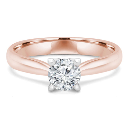 Round Lab Created Diamond Solitaire Engagement Ring in Rose Gold (MVSS1012-R)