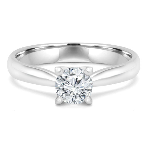 Round Lab Created Diamond Solitaire Engagement Ring in White Gold (MVSS1012-W)