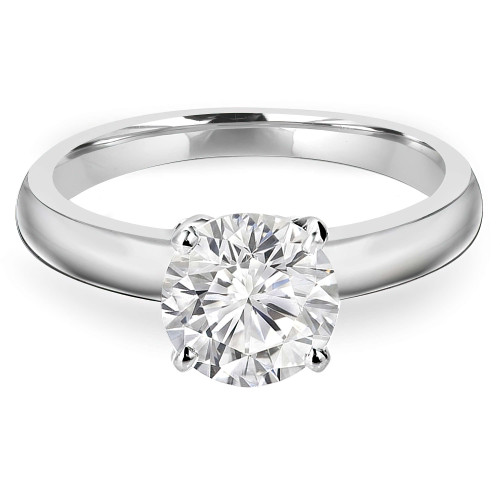 Round Lab Created Diamond Solitaire Engagement Ring in White Gold (MVSS1014-W)