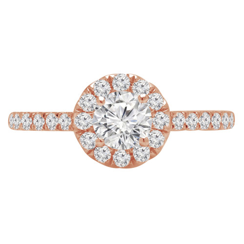 Round Lab Created Diamond Round Halo Engagement Ring in Rose Gold (MVSS1033-R)
