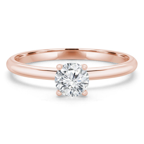 Round Lab Created Diamond Solitaire Engagement Ring in Rose Gold (MVSS1042-R)