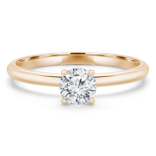 Round Lab Created Diamond Solitaire Engagement Ring in Yellow Gold (MVSS1042-Y)
