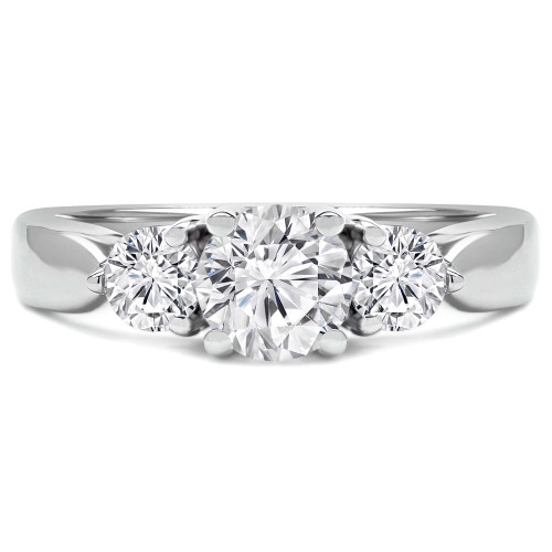 Round Lab Created Diamond Three-Stone Engagement Ring in White Gold (MVSX1002-W)