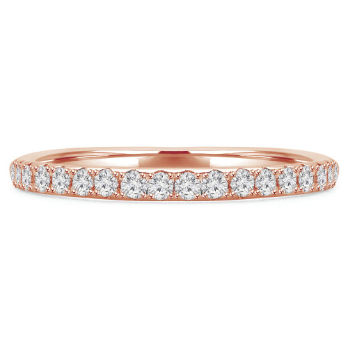 Round Lab Created Diamond Semi-Eternity Wedding Band Ring in Rose Gold (MVSXB1001-R)